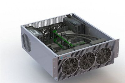 ASIC mining rigs set up in a professional mining operation