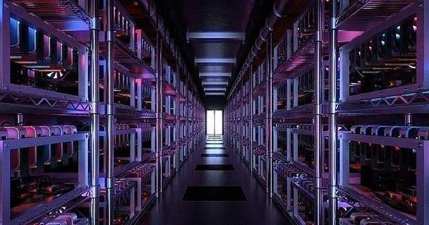 Close-up of a high-performance mining rig in a professional mining facility